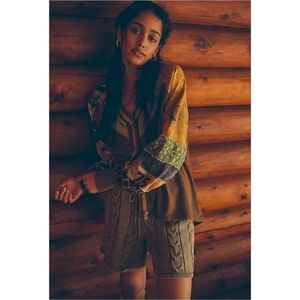 We The Free × Free People Marley Patchwork Henley Tee